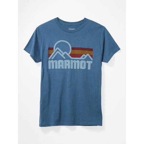 Marmot Coastal T-Shirts For Mens Blue Grey DKV621793